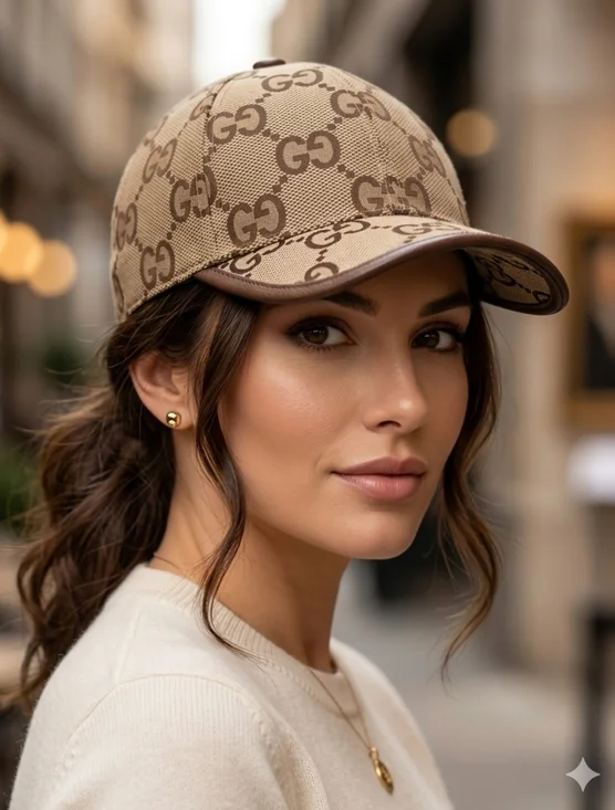 Gucci Brown Beige GG Supreme Baseball Cap - Women's Designer Hat - Picture 1 of 3